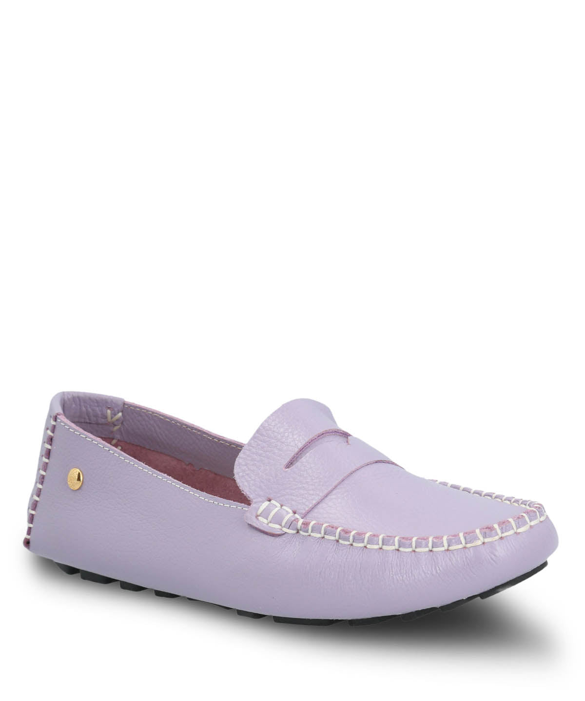 Mocasin Cuero Mujer Domaso Lila | Hush Puppies