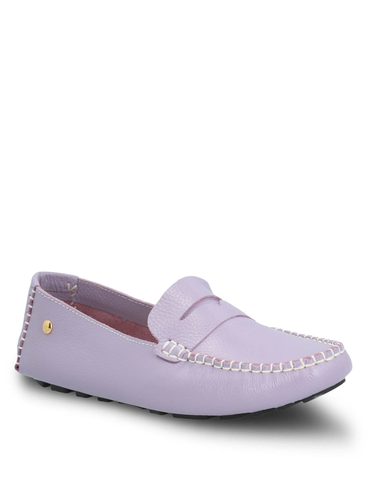 Mocasin Cuero Mujer Domaso Lila | Hush Puppies