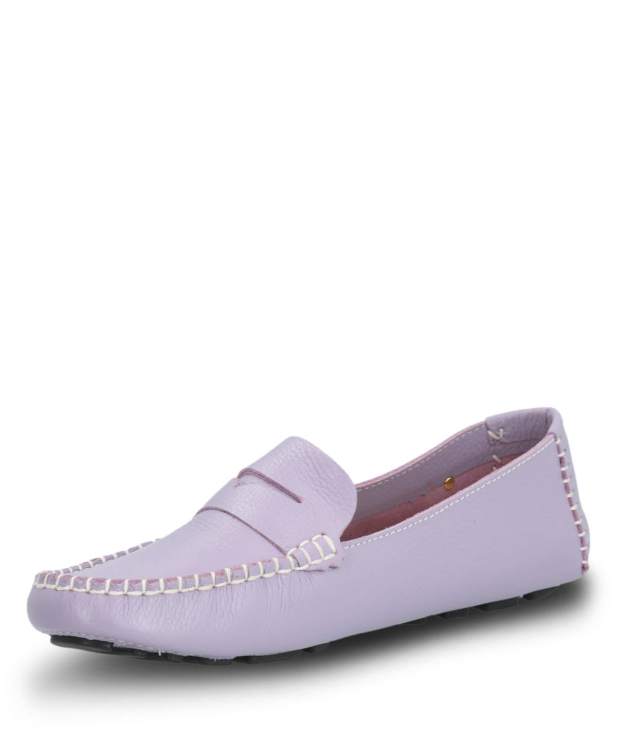 Mocasin Cuero Mujer Domaso Lila | Hush Puppies