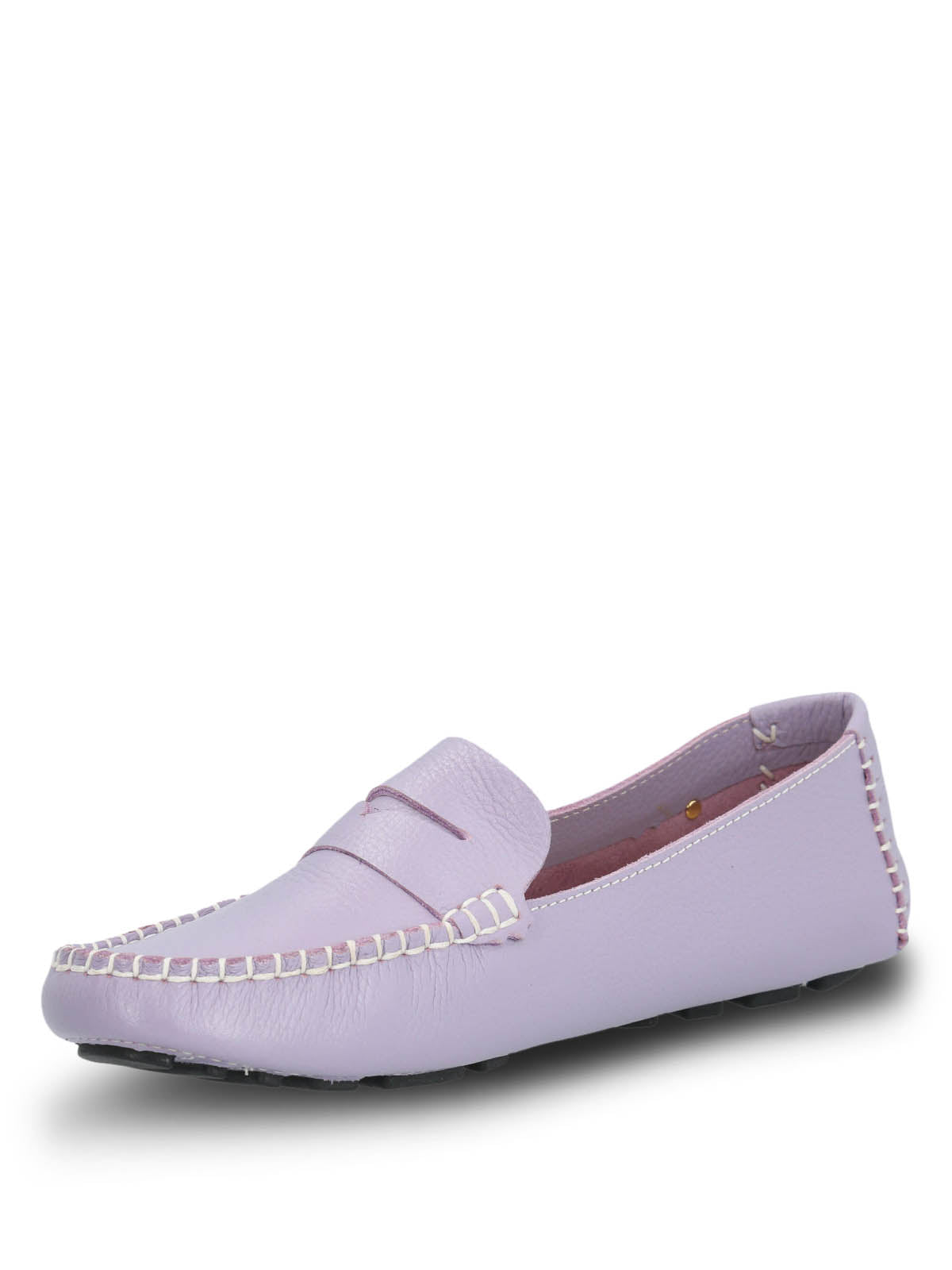 Mocasin Cuero Mujer Domaso Lila | Hush Puppies
