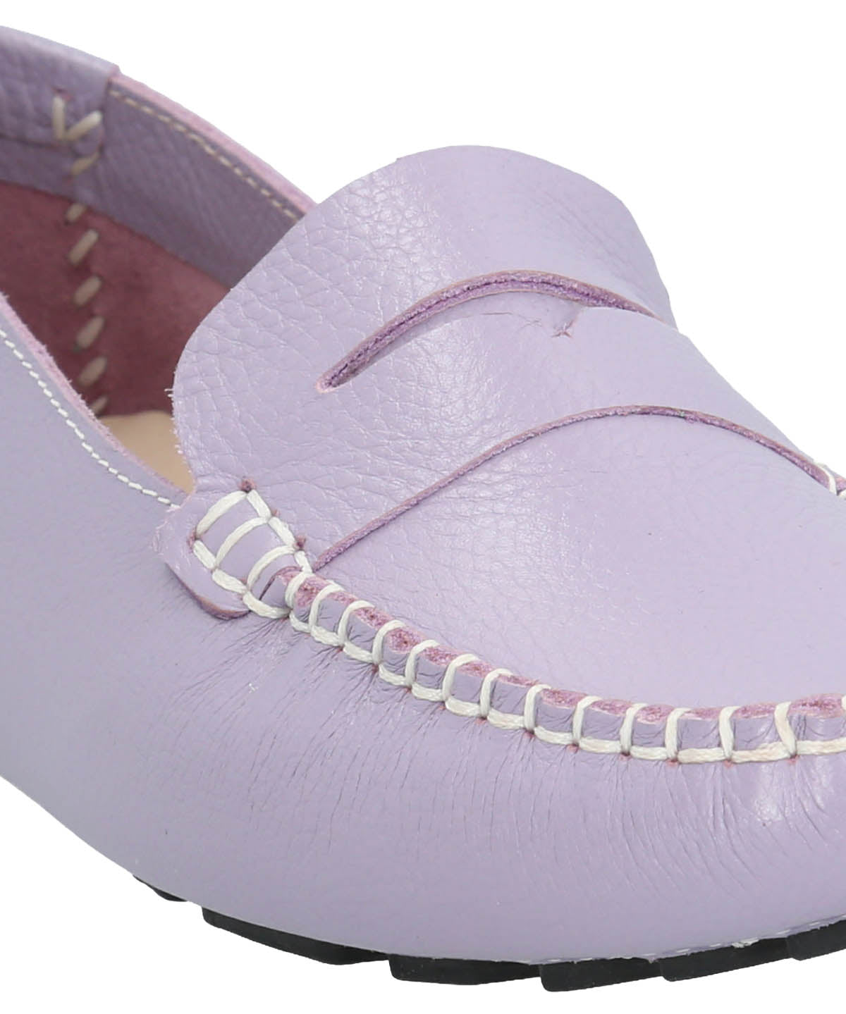 Mocasin Cuero Mujer Domaso Lila | Hush Puppies