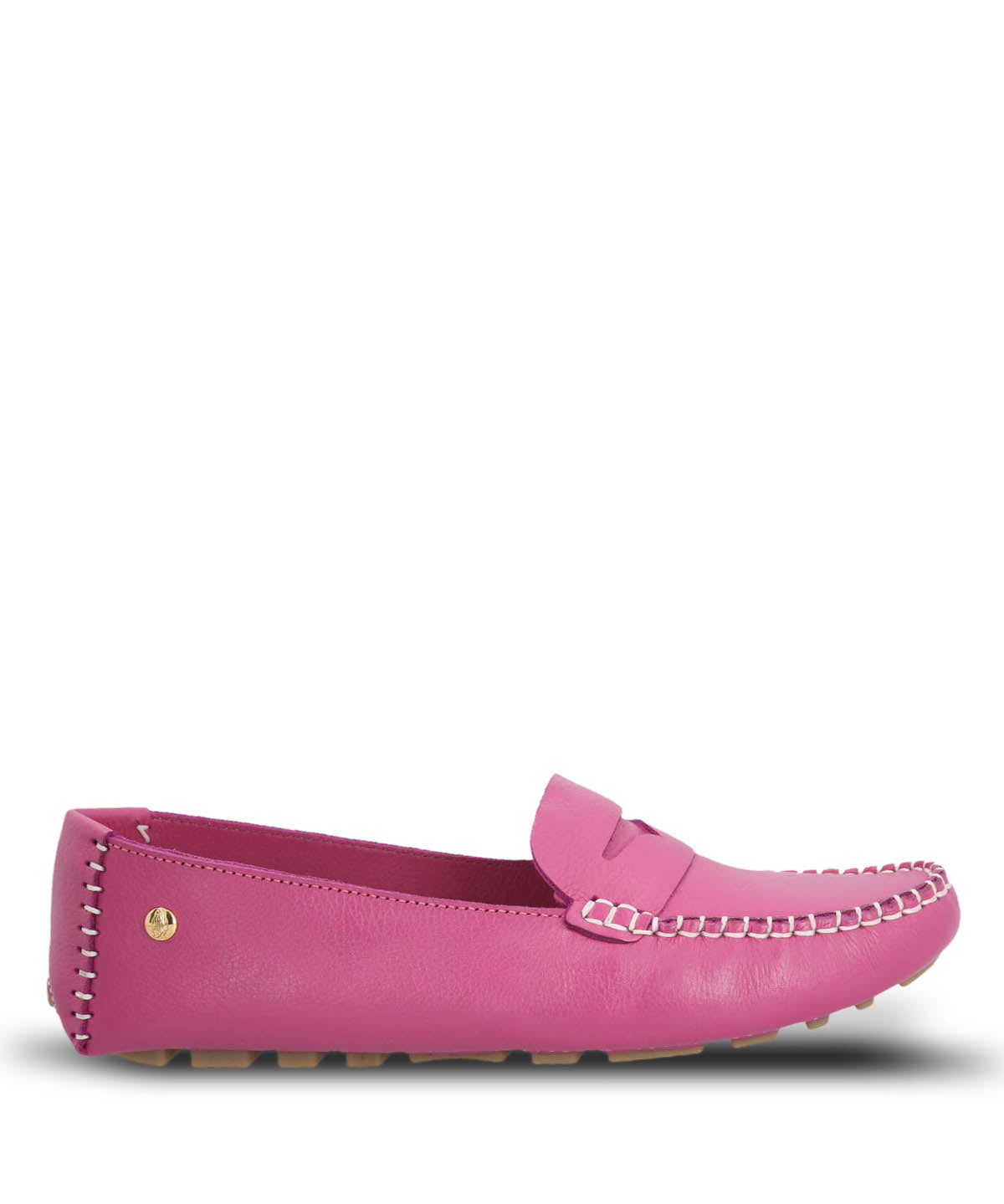 Mocasin Cuero Mujer Domaso Fucsia | Hush Puppies