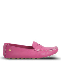 Mocasin Cuero Mujer Domaso Fucsia | Hush Puppies