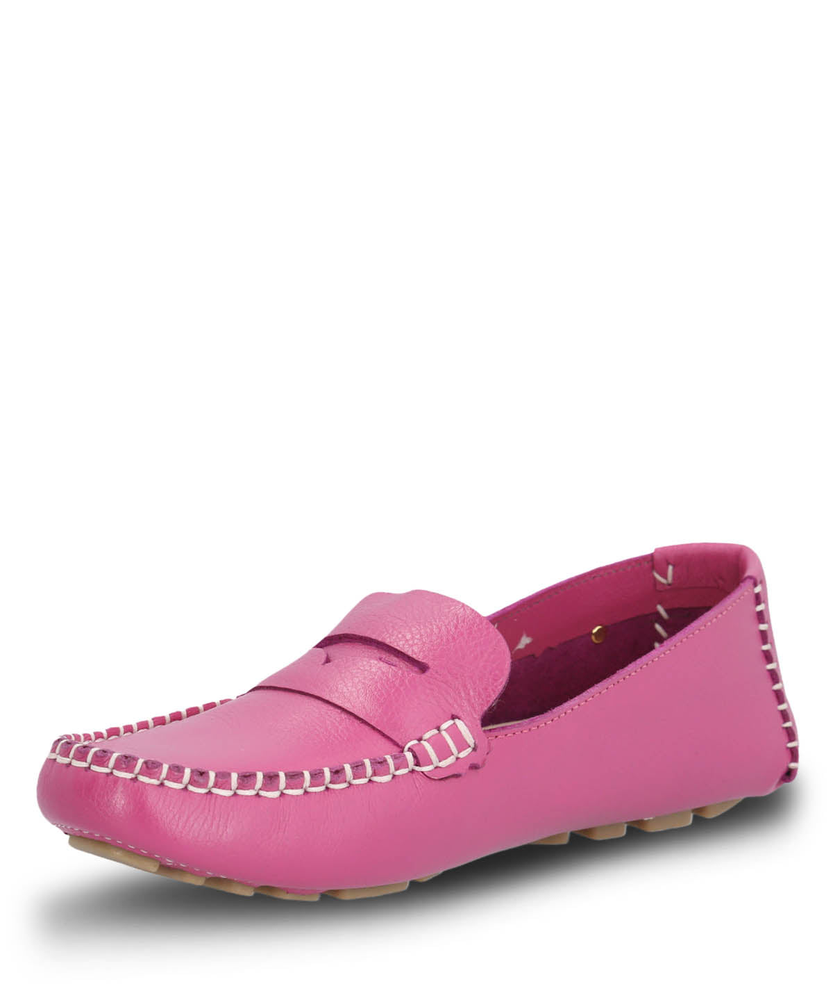 Mocasin Cuero Mujer Domaso Fucsia | Hush Puppies