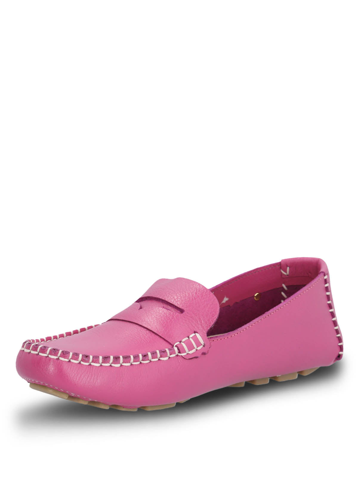 Mocasin Cuero Mujer Domaso Fucsia | Hush Puppies