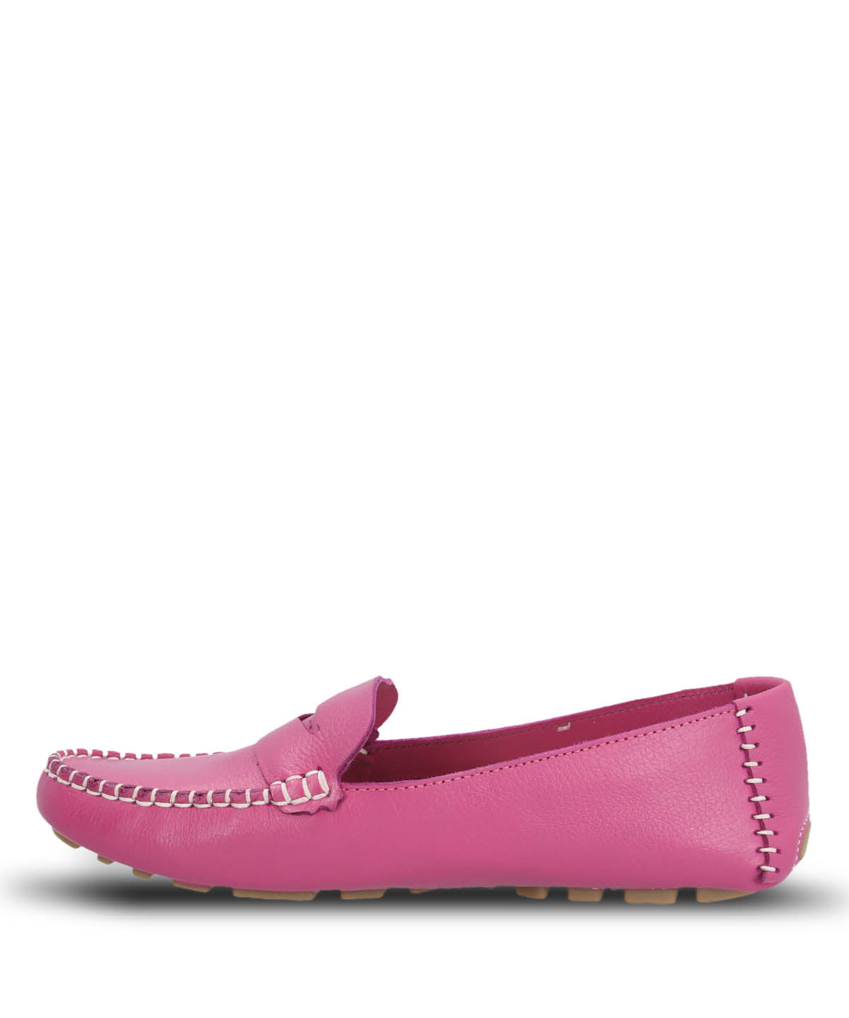 Mocasin Cuero Mujer Domaso Fucsia | Hush Puppies