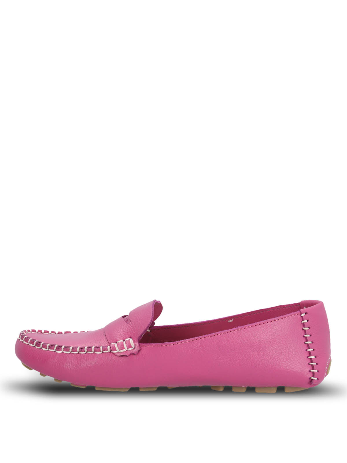 Mocasin Cuero Mujer Domaso Fucsia | Hush Puppies