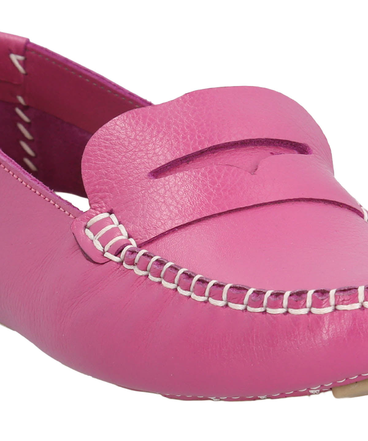 Mocasin Cuero Mujer Domaso Fucsia | Hush Puppies