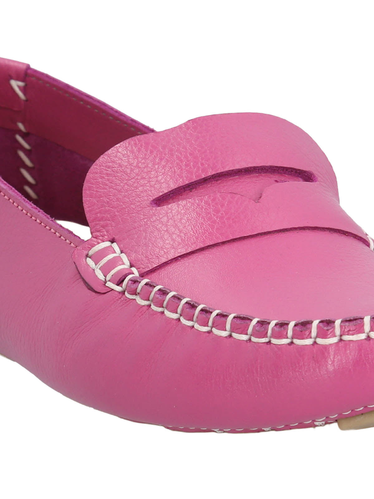 Mocasin Cuero Mujer Domaso Fucsia | Hush Puppies