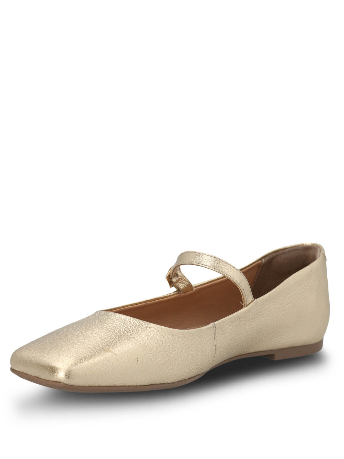 Ballerina Cuero Mujer Lovere Dorado Metalizado