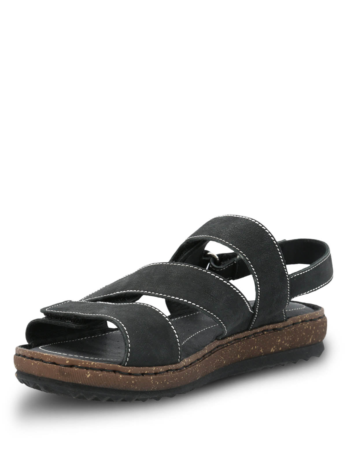 Sandalia Cuero Mujer Apricot Negro