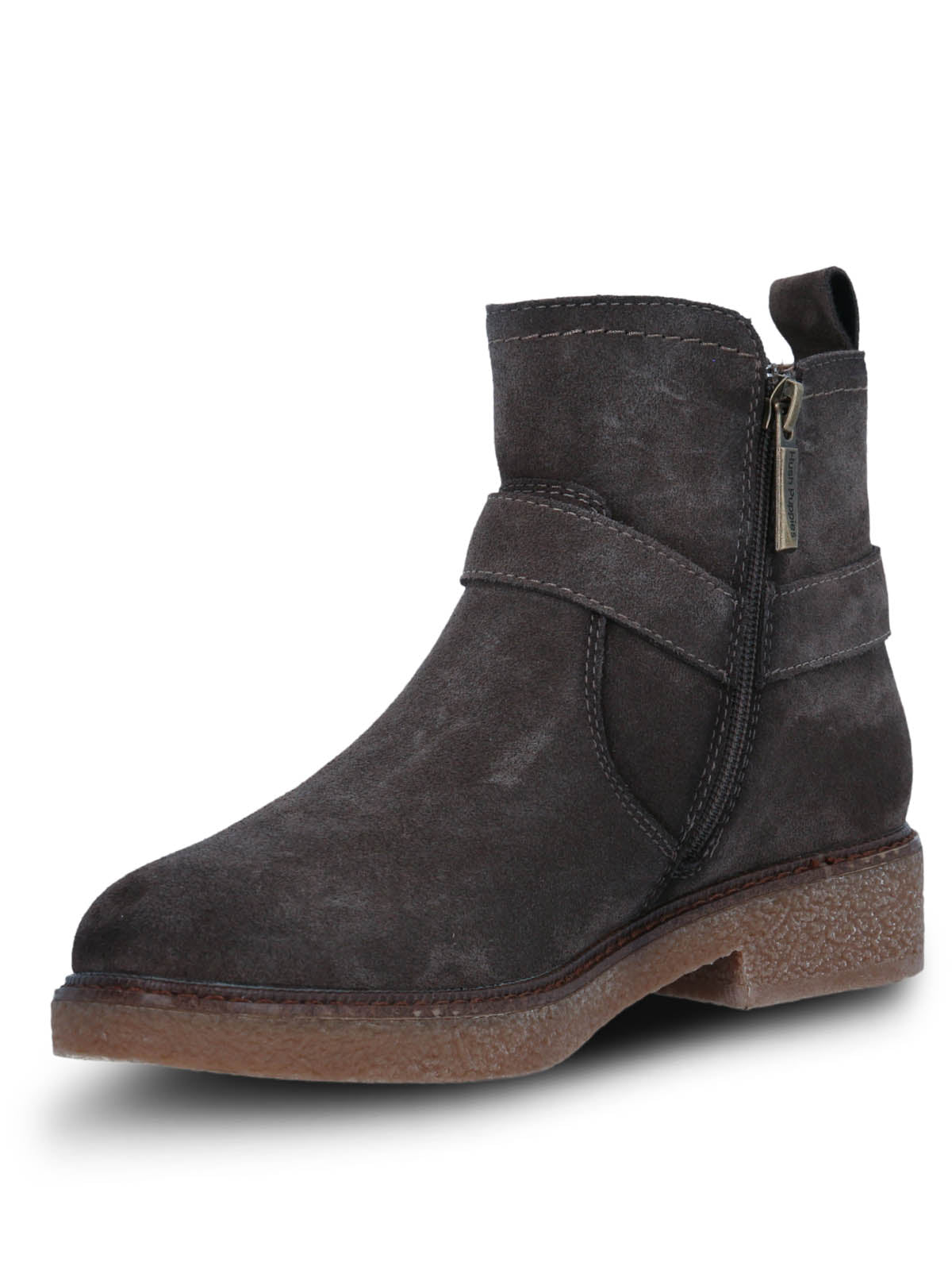 Botin Cuero Mujer Galla Gris Oscuro Hush Puppies