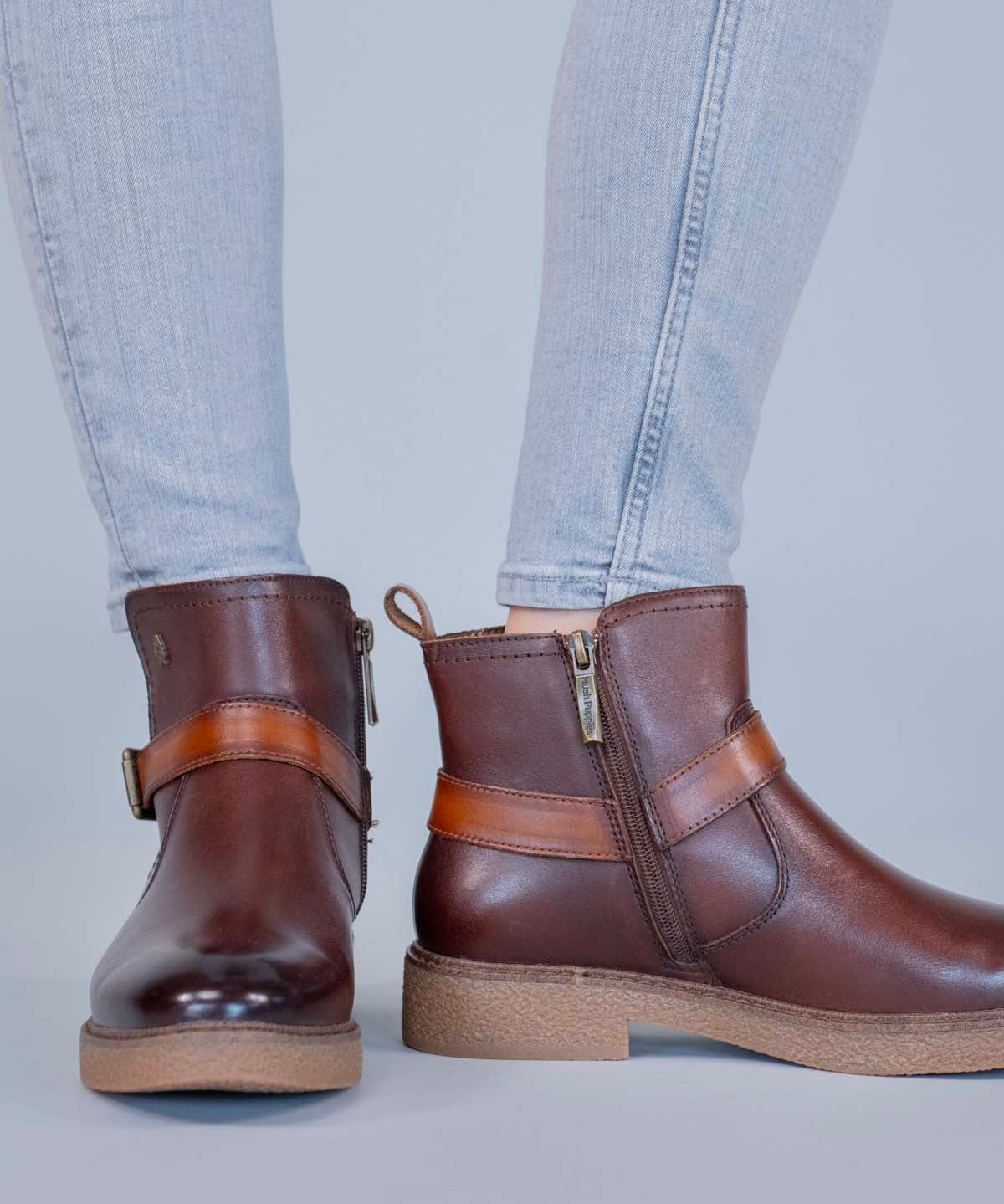 Botin Cuero Mujer Galla Café Hush Puppies | Hush Puppies