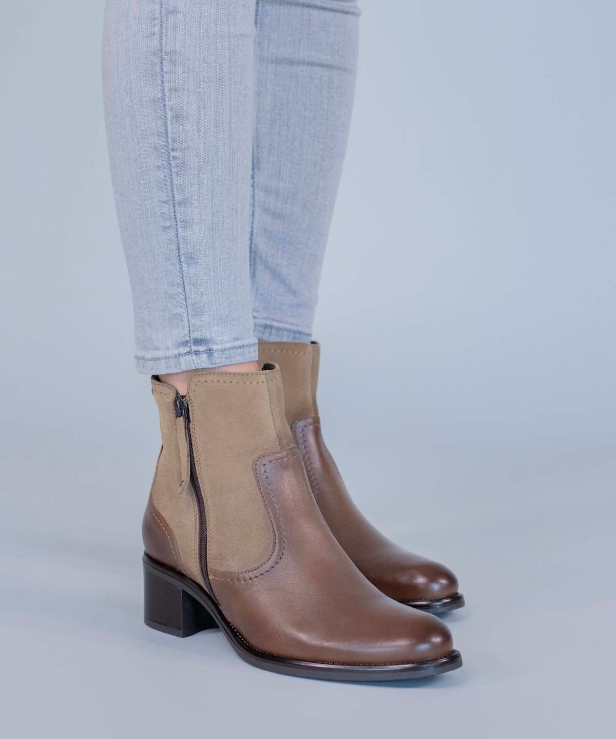 Botin Cuero Mujer Ellee Café Hush Puppies