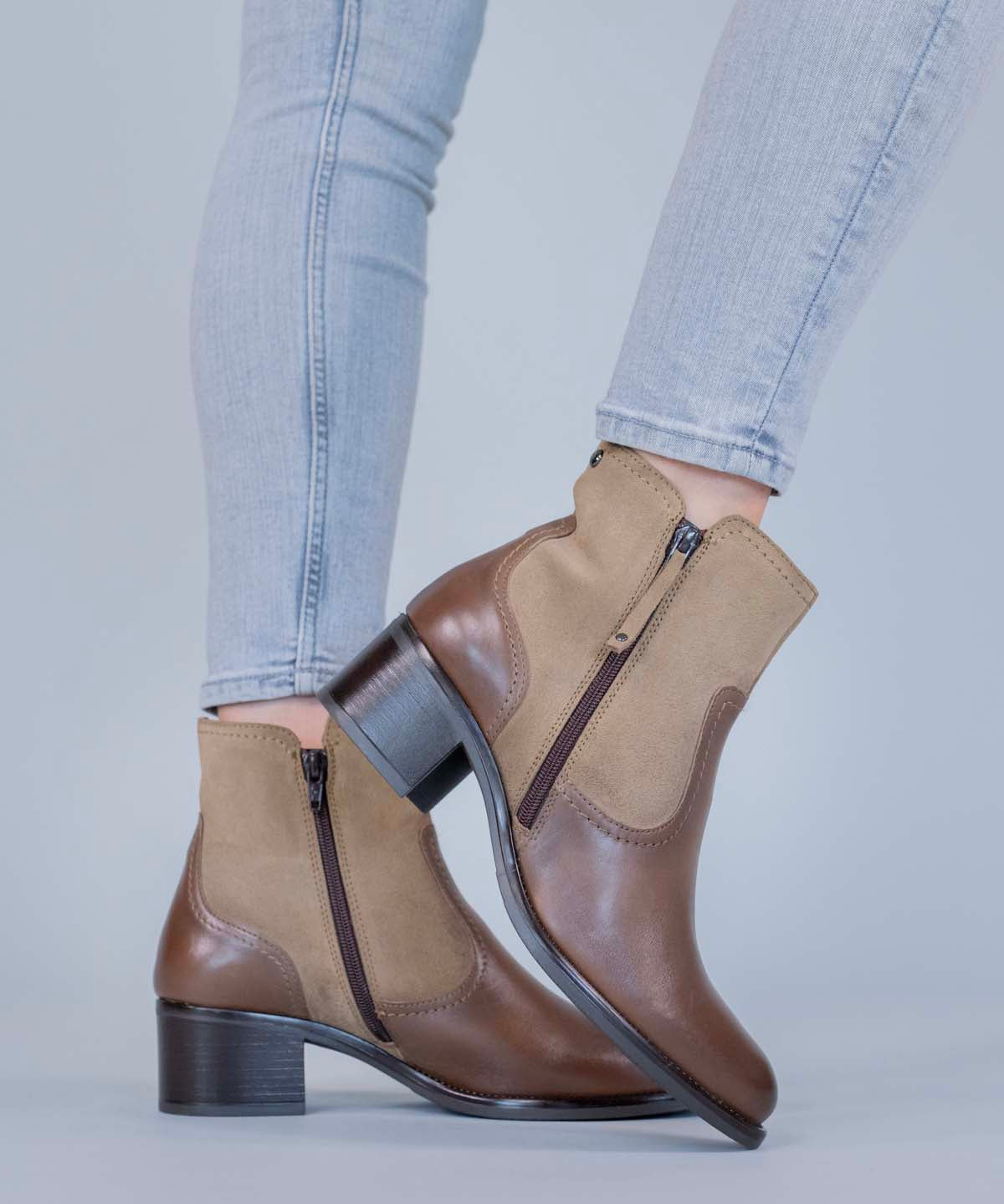 Botin Cuero Mujer Ellee Café Hush Puppies