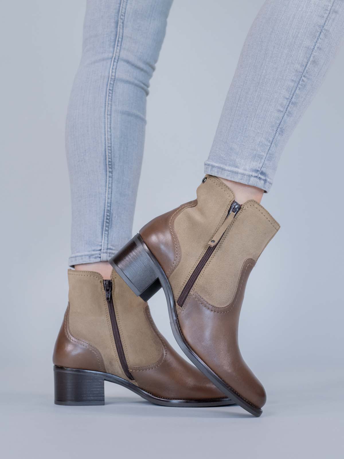 Botin Cuero Mujer Ellee Café Hush Puppies