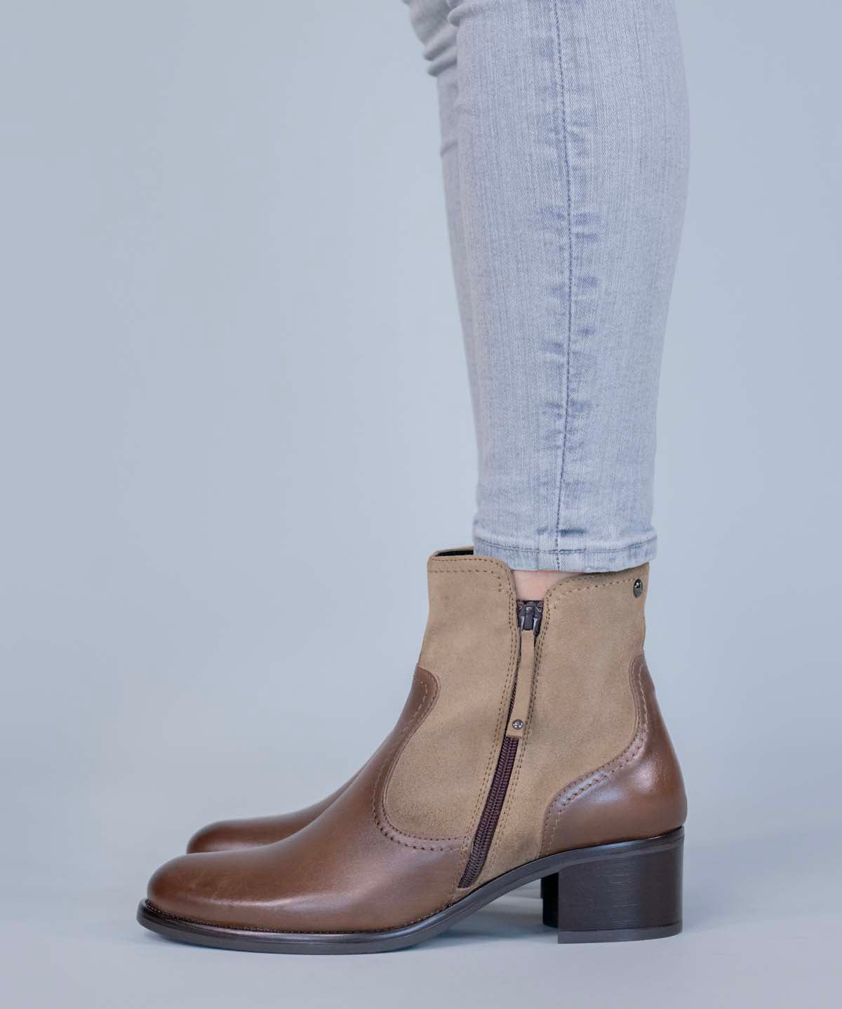 Botin Cuero Mujer Ellee Café Hush Puppies