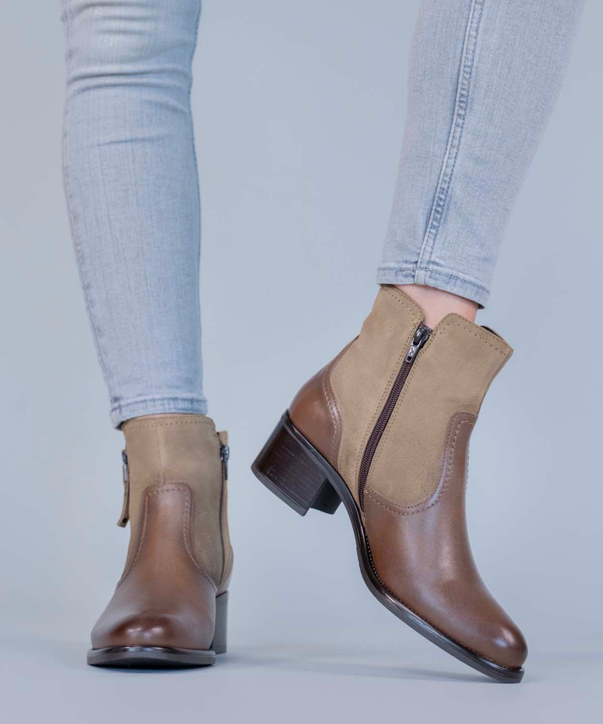 Botin Cuero Mujer Ellee Café Hush Puppies