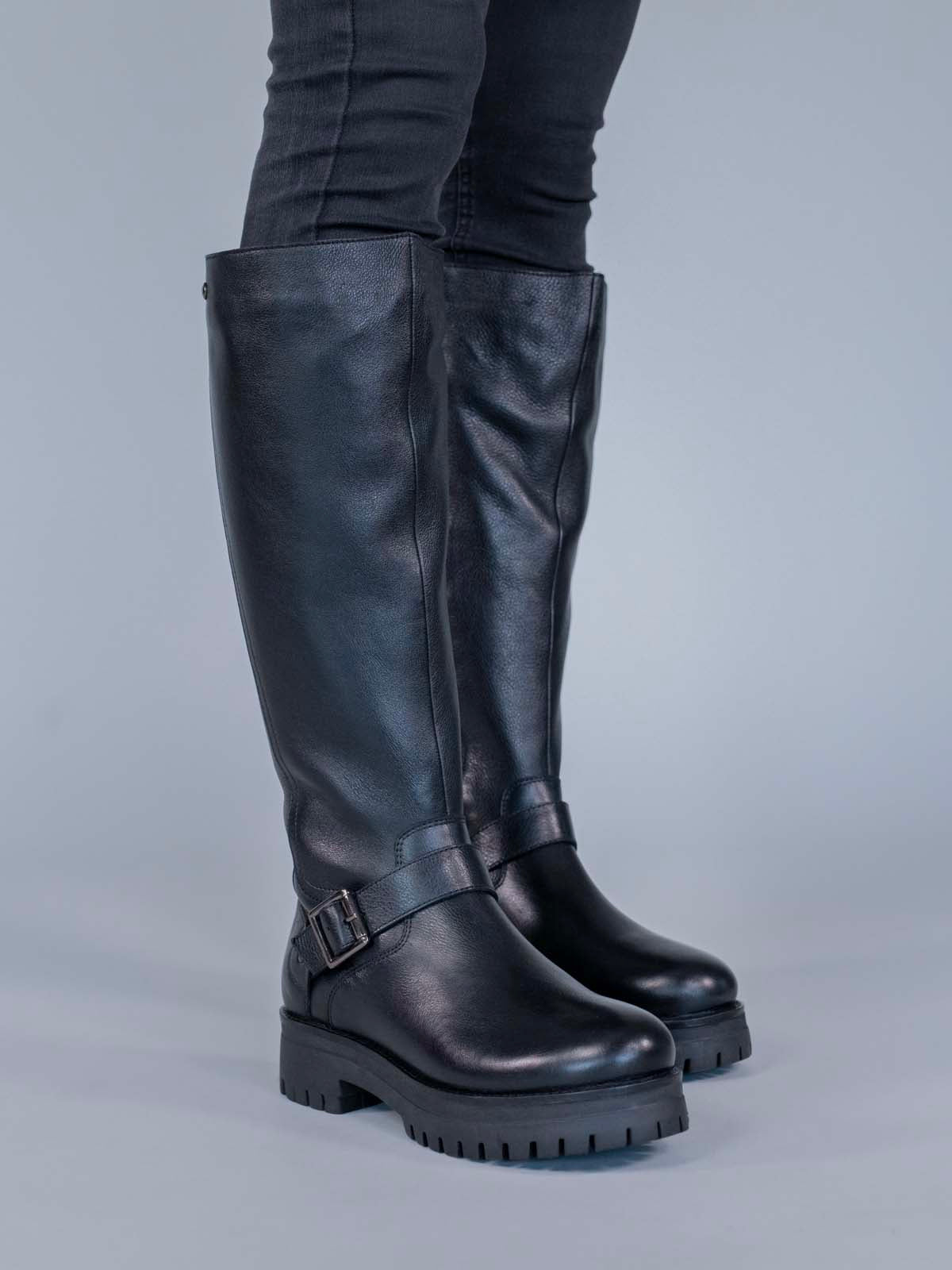 Bota Cuero Mujer Londa Negro Hush Puppies