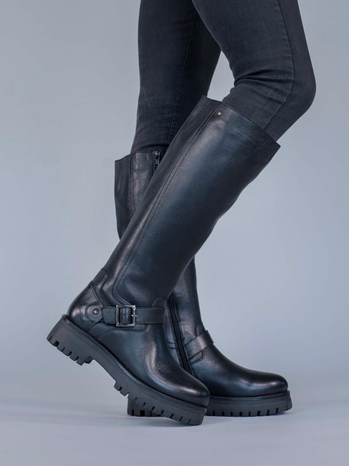 Bota Cuero Mujer Londa Negro Hush Puppies