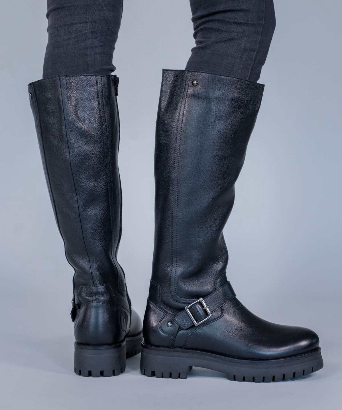 Bota Cuero Mujer Londa Negro Hush Puppies