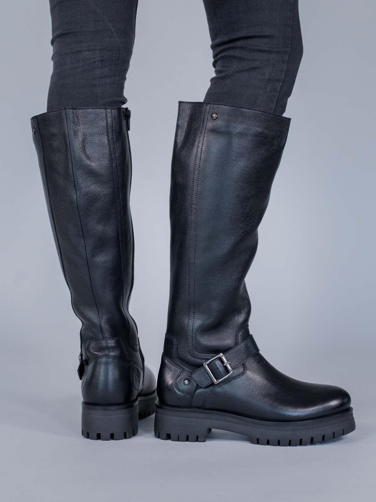 Bota Cuero Mujer Londa Negro Hush Puppies