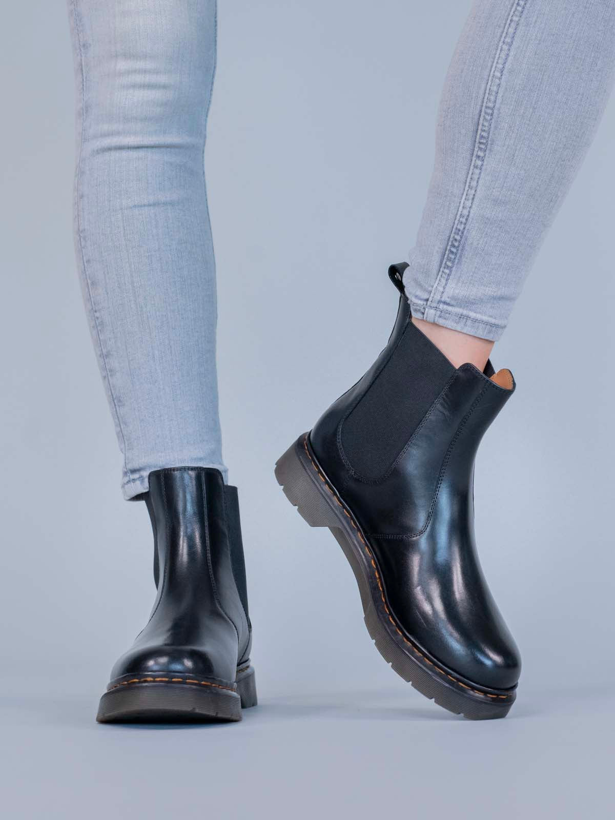 Botin Cuero Mujer Mart Negro Hush Puppies | Hush Puppies