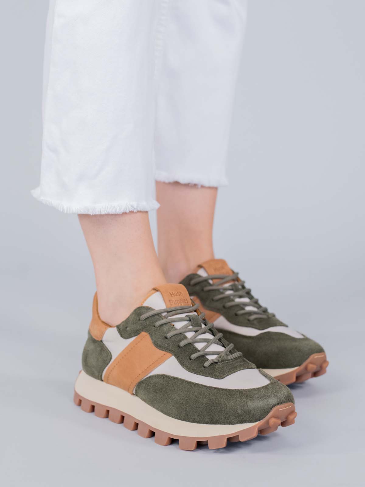 Zapatilla Cuero Janet Verde Hush Puppies