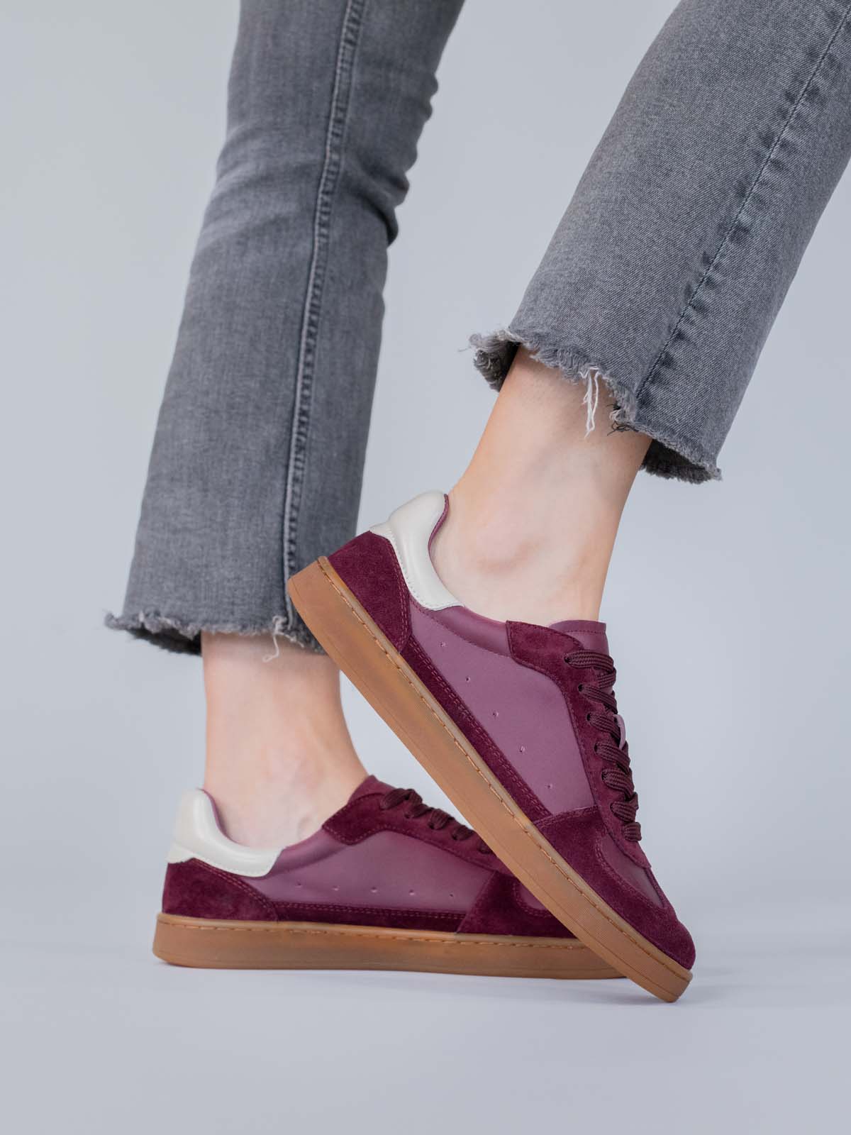 Zapatilla Cuero Mujer Dallas Burdeo Hush Puppies