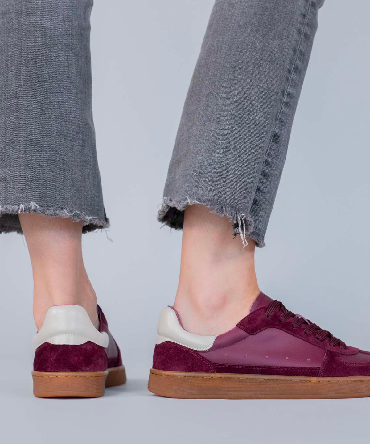 Zapatilla Cuero Mujer Dallas Burdeo Hush Puppies