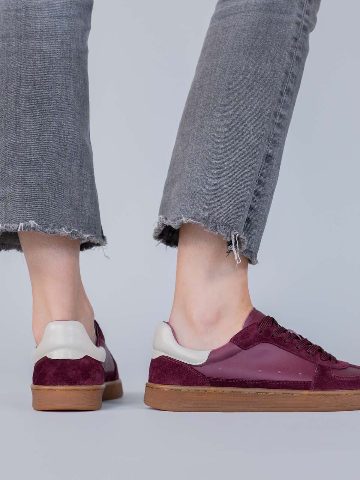 Zapatilla Cuero Mujer Dallas Burdeo Hush Puppies