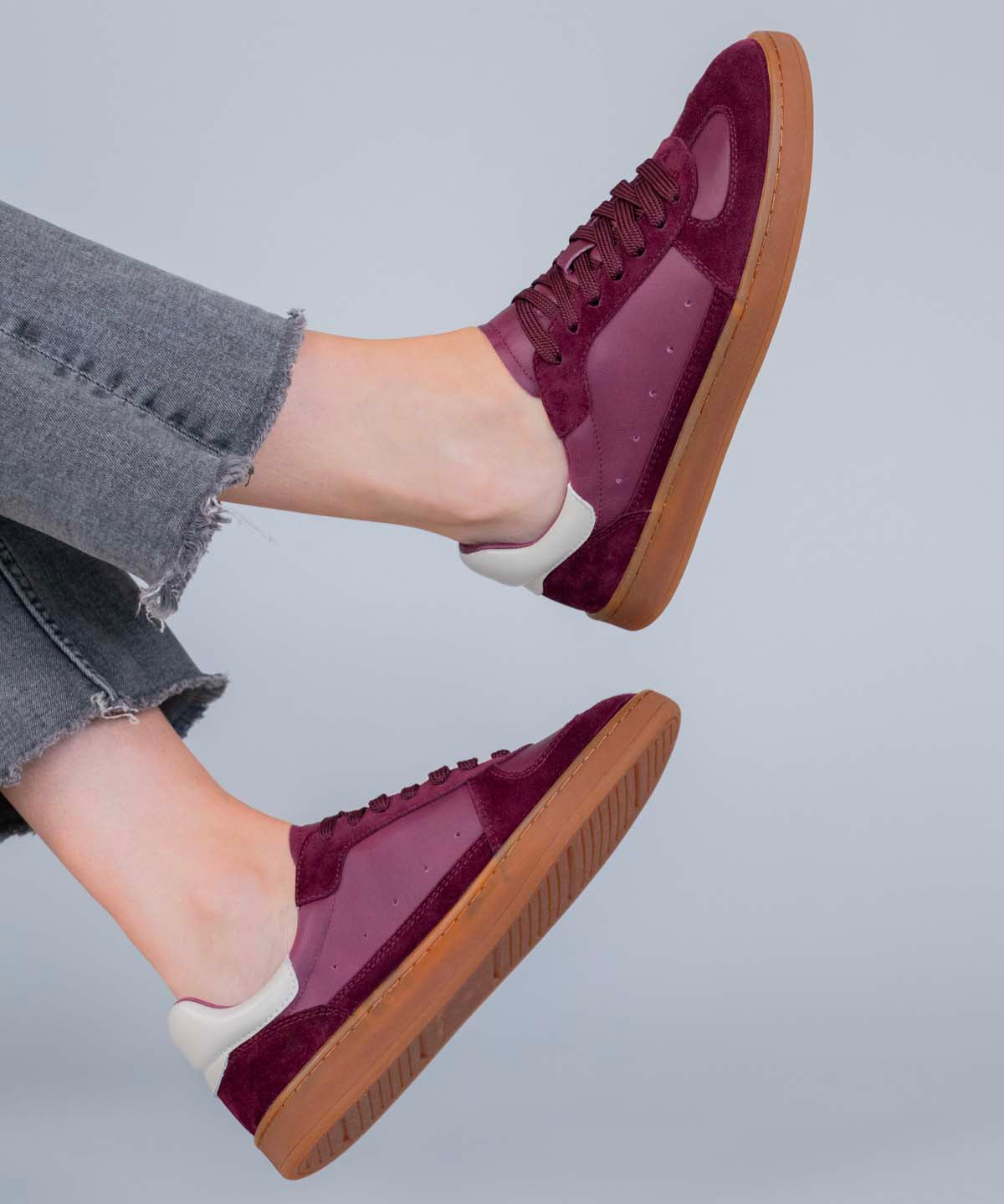 Zapatilla Cuero Mujer Dallas Burdeo Hush Puppies