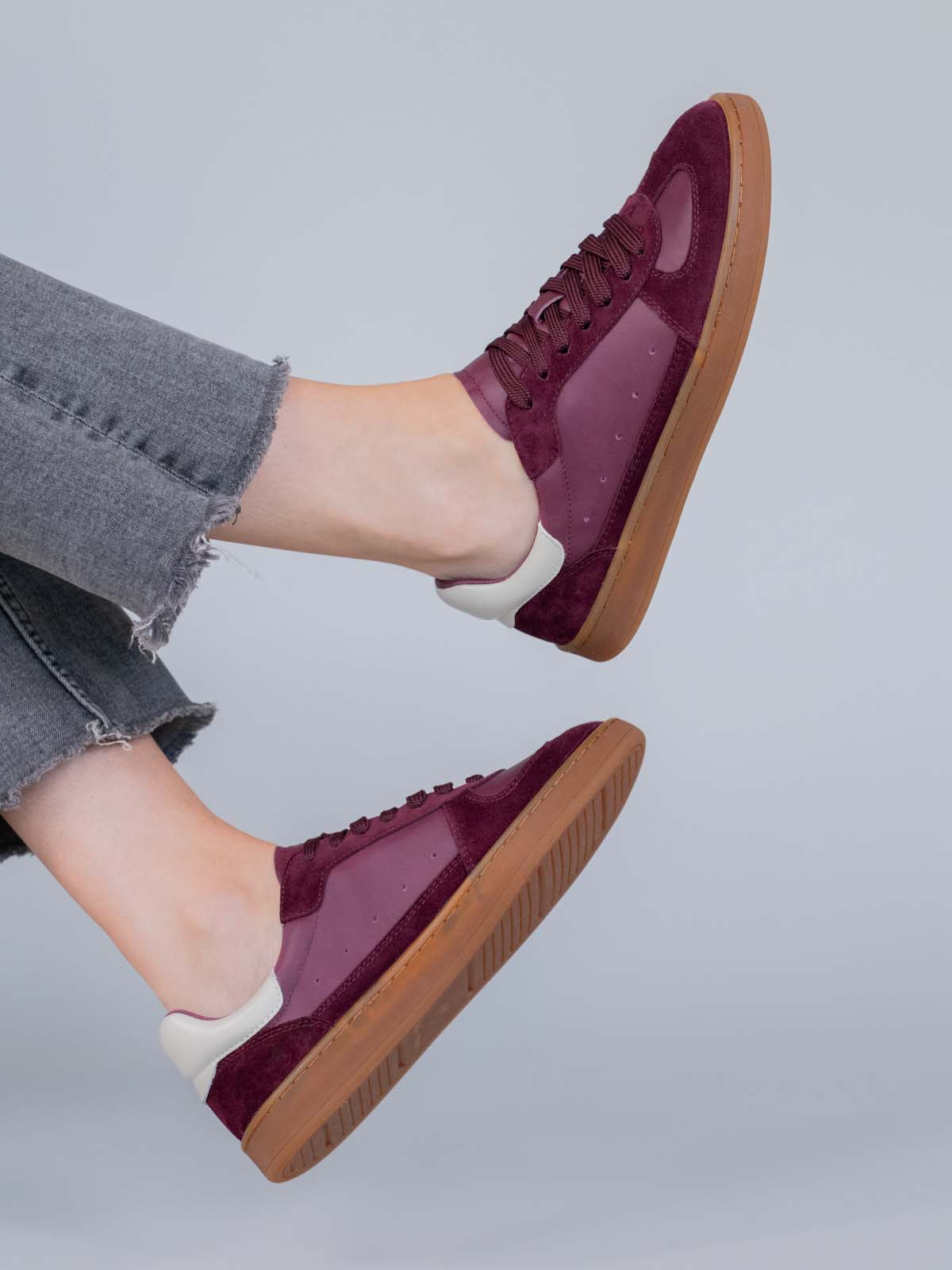 Zapatilla Cuero Mujer Dallas Burdeo Hush Puppies