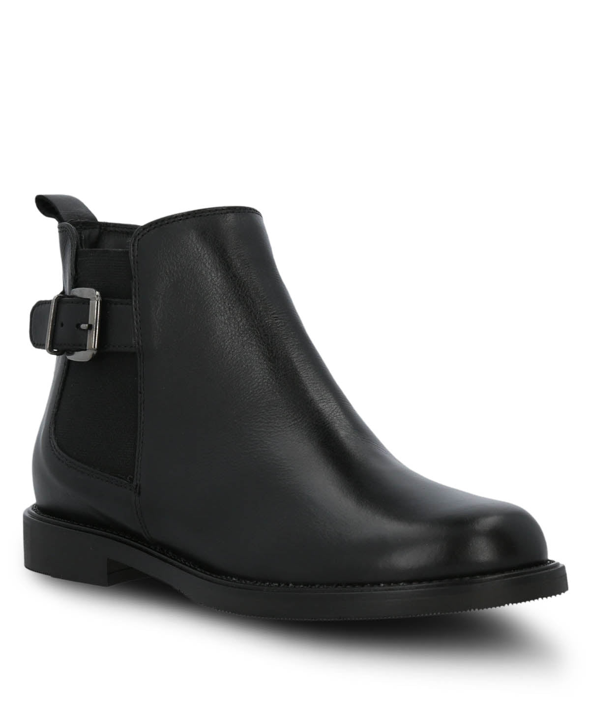 Botin Cuero Mujer Fey Negro Hush Puppies