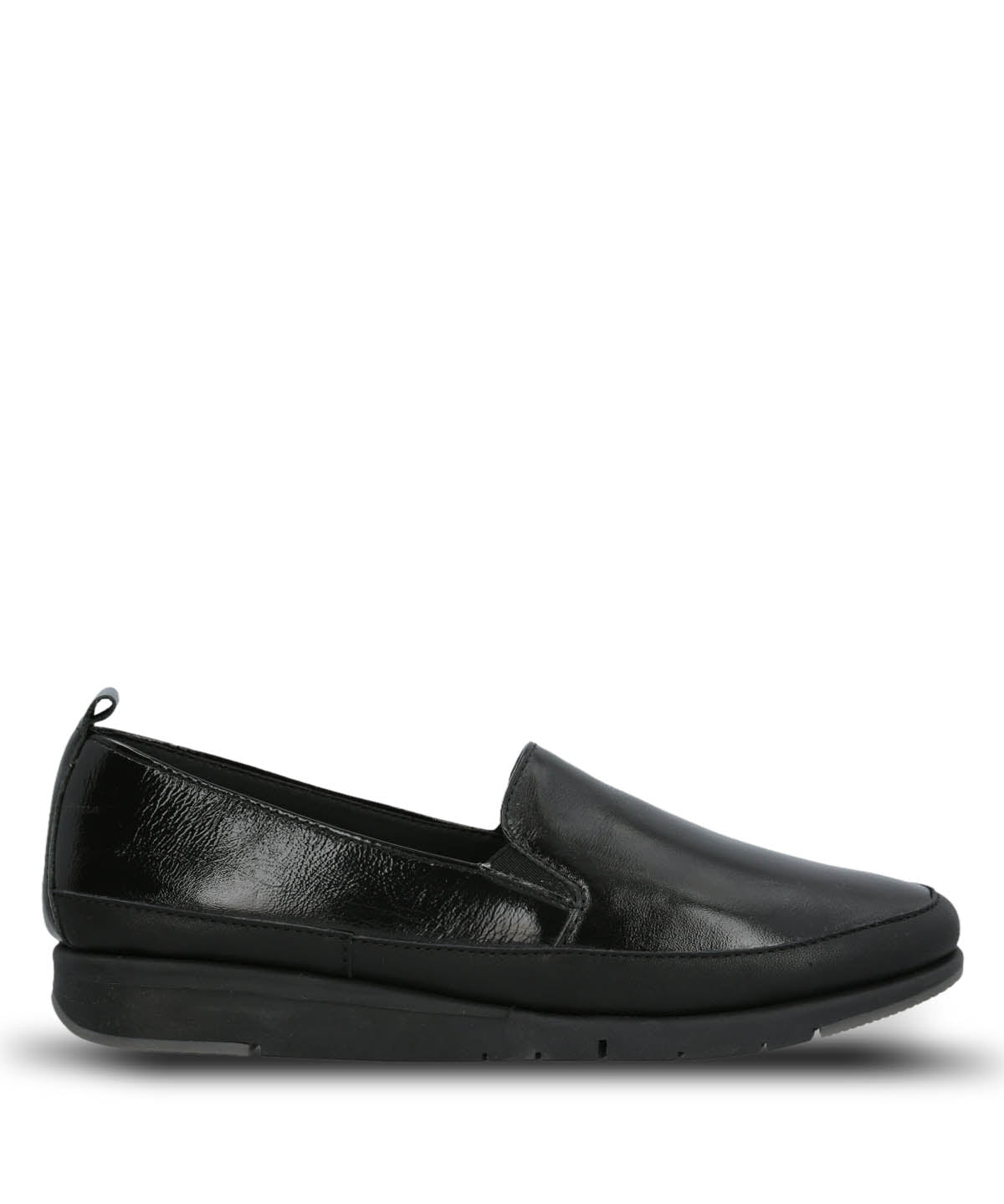 Zapato Slip On Cuero Mujer Judy Negro Hush
