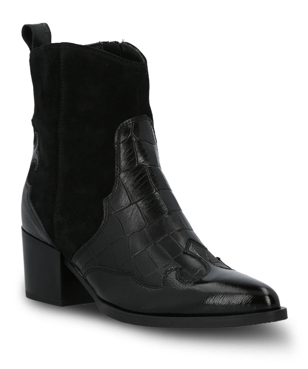 Botin Cuero Italiano Mujer Cassaandra Negro Hush Puppies