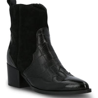 Botin Cuero Italiano Mujer Cassaandra Negro Hush Puppies