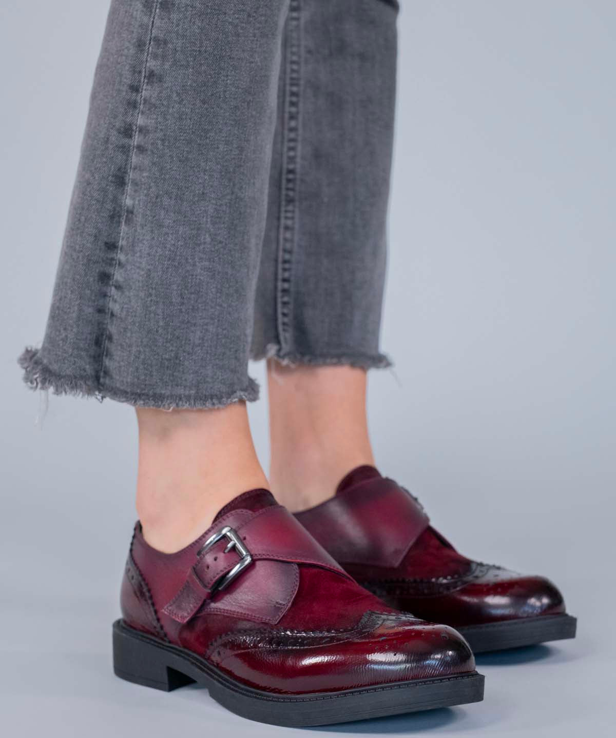 Zapato Italiano Cuero Mujer Tyloor Burdeo Hush Puppies