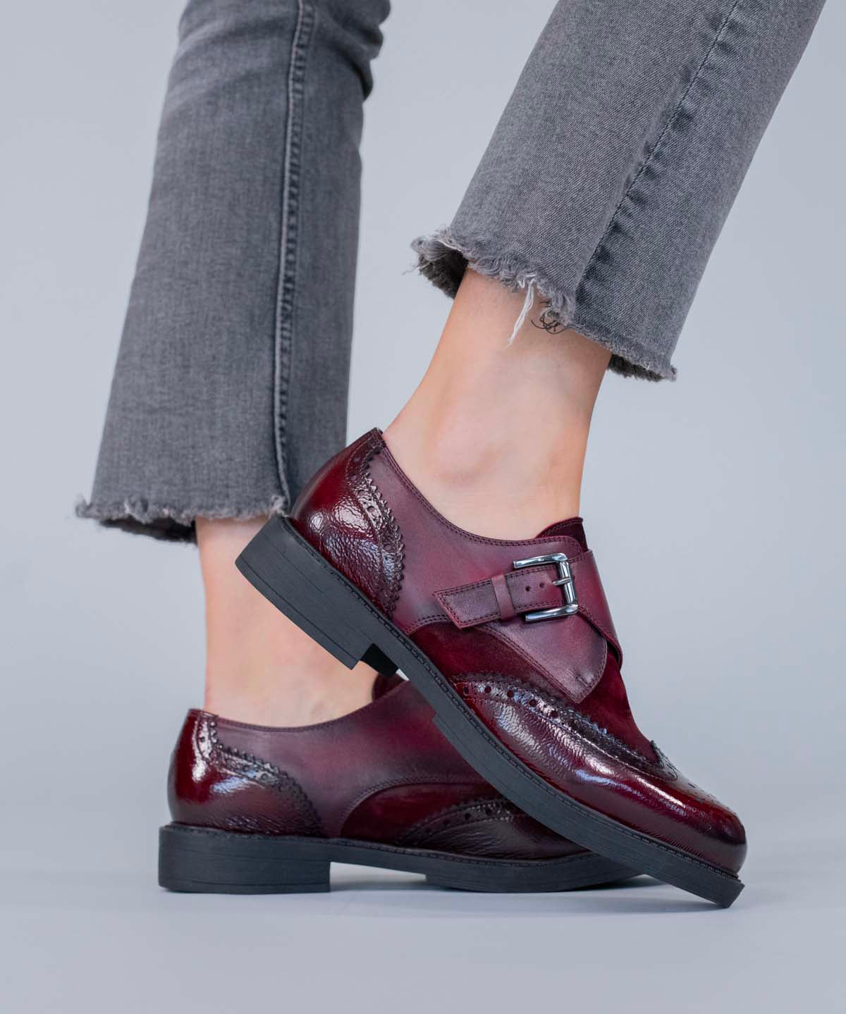 Zapato Italiano Cuero Mujer Tyloor Burdeo Hush Puppies