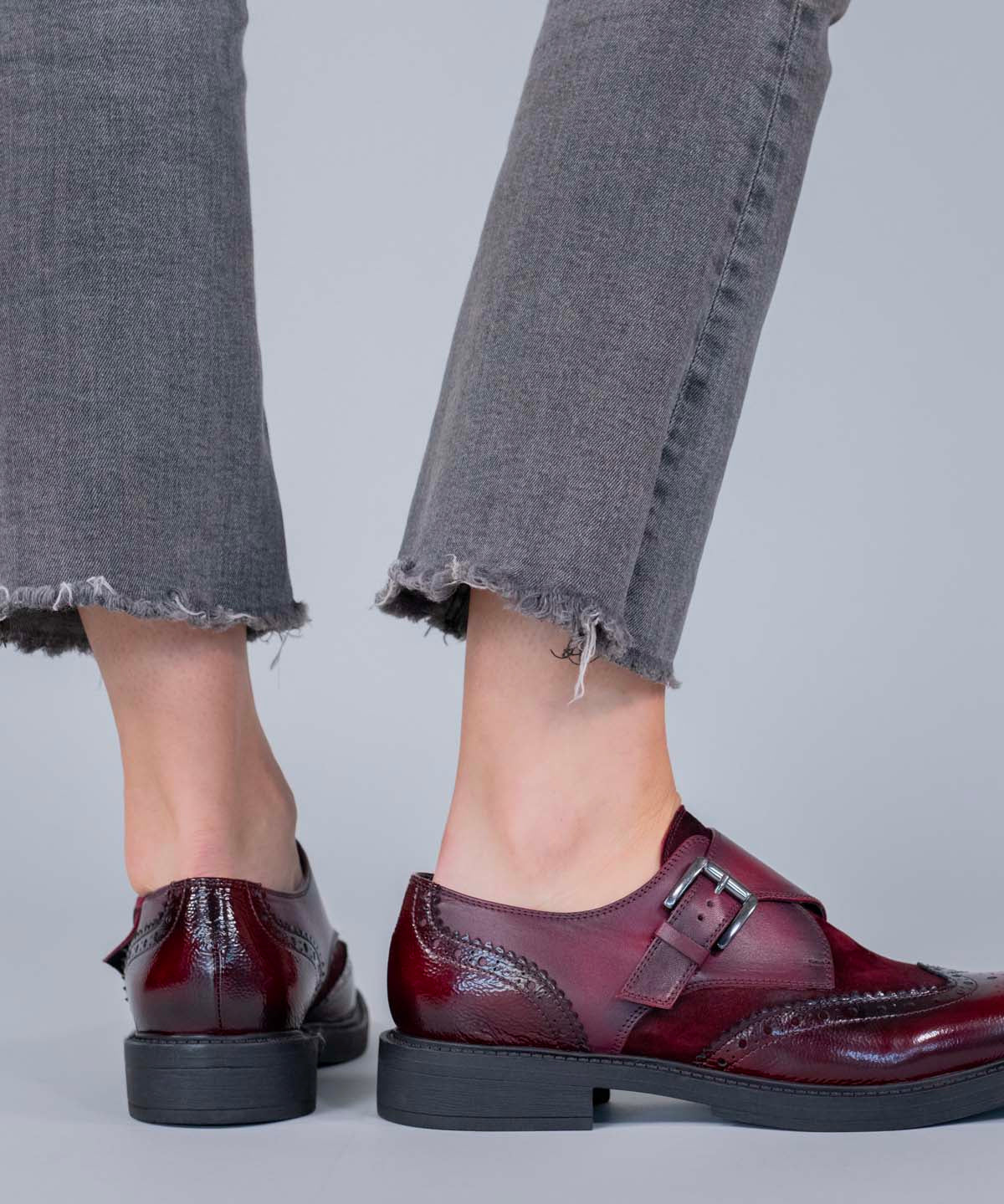 Zapato Italiano Cuero Mujer Tyloor Burdeo Hush Puppies