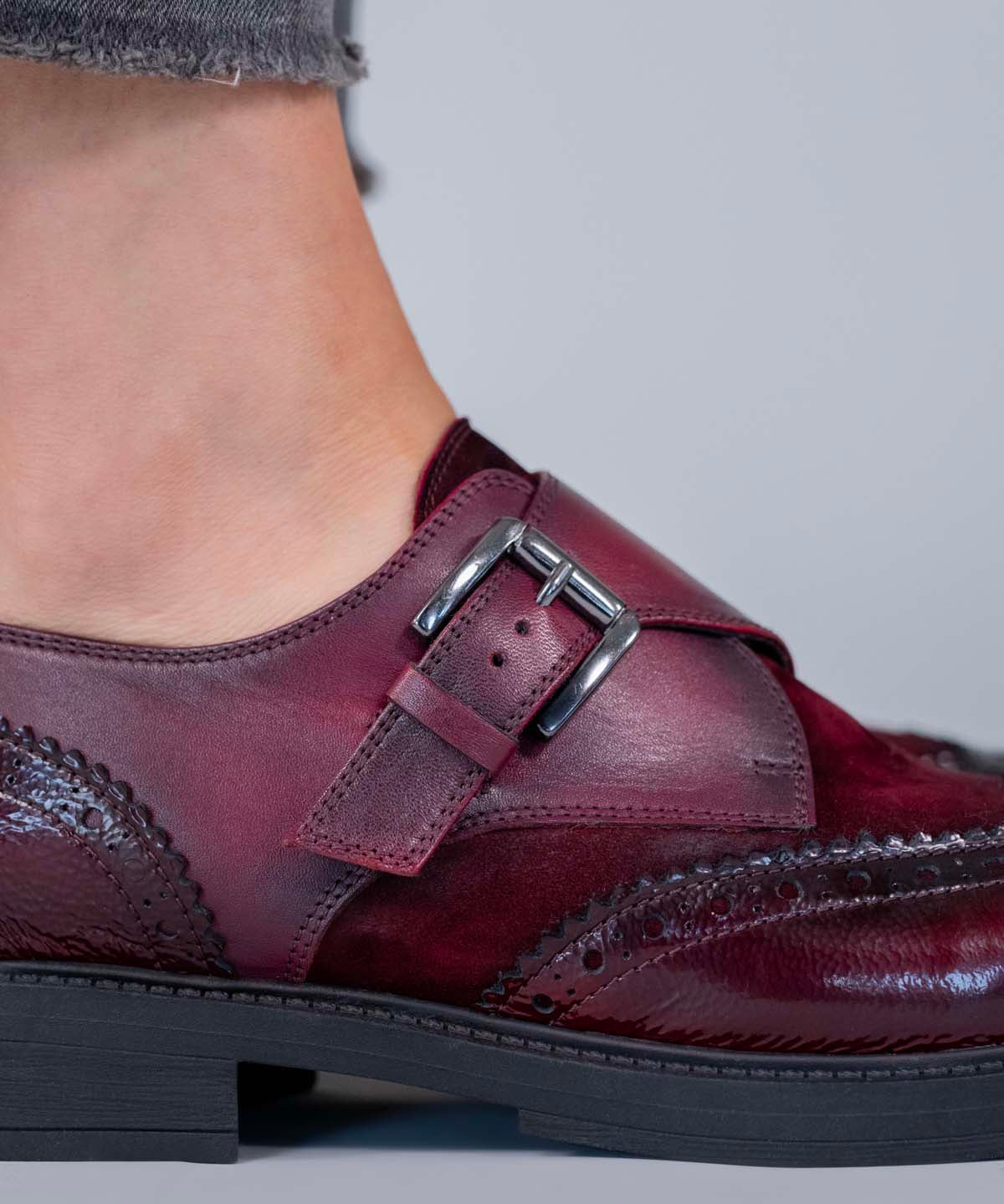 Zapato Italiano Cuero Mujer Tyloor Burdeo Hush Puppies