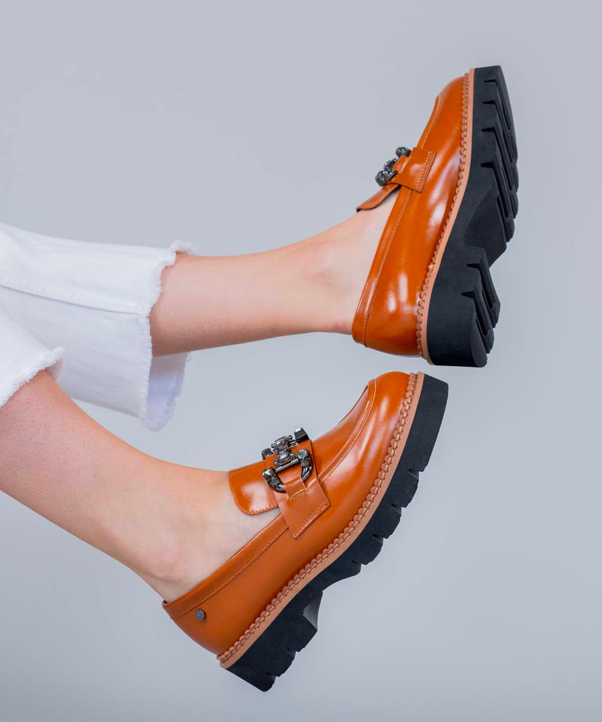 Mocasin Cuero Mujer Salone Café Hush Puppies