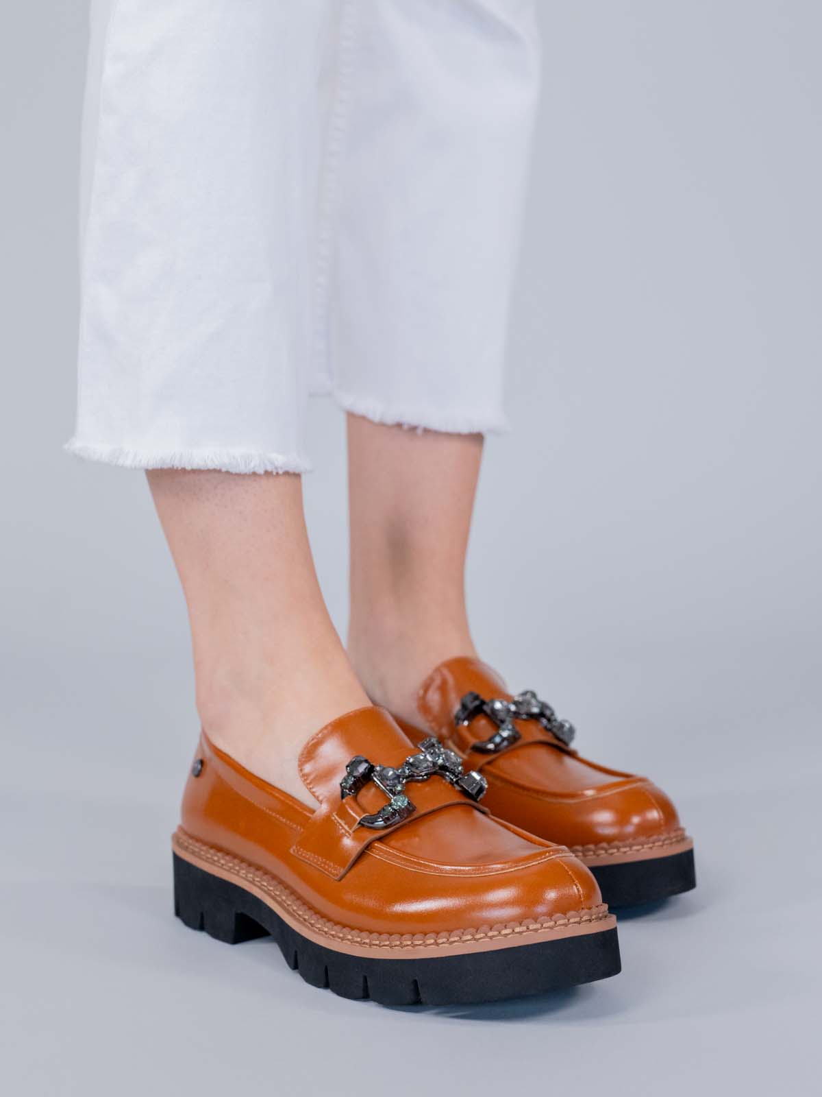 Mocasin Cuero Mujer Salone Café Hush Puppies