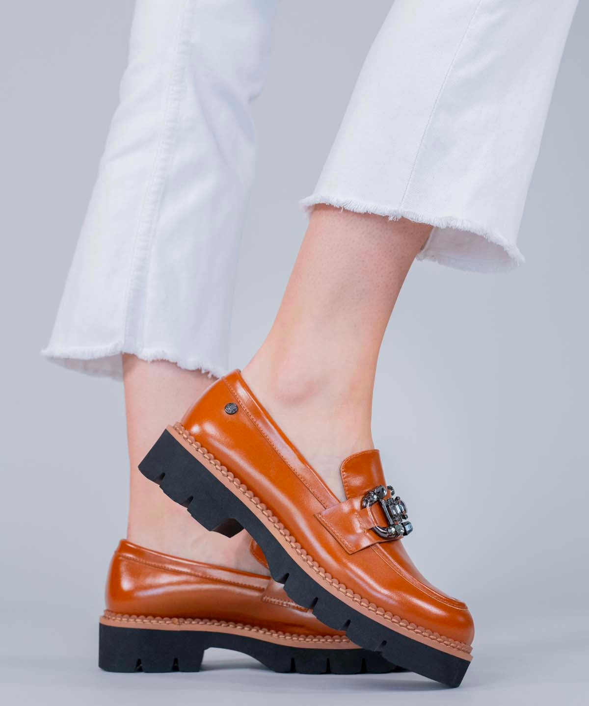 Mocasin Cuero Mujer Salone Café Hush Puppies