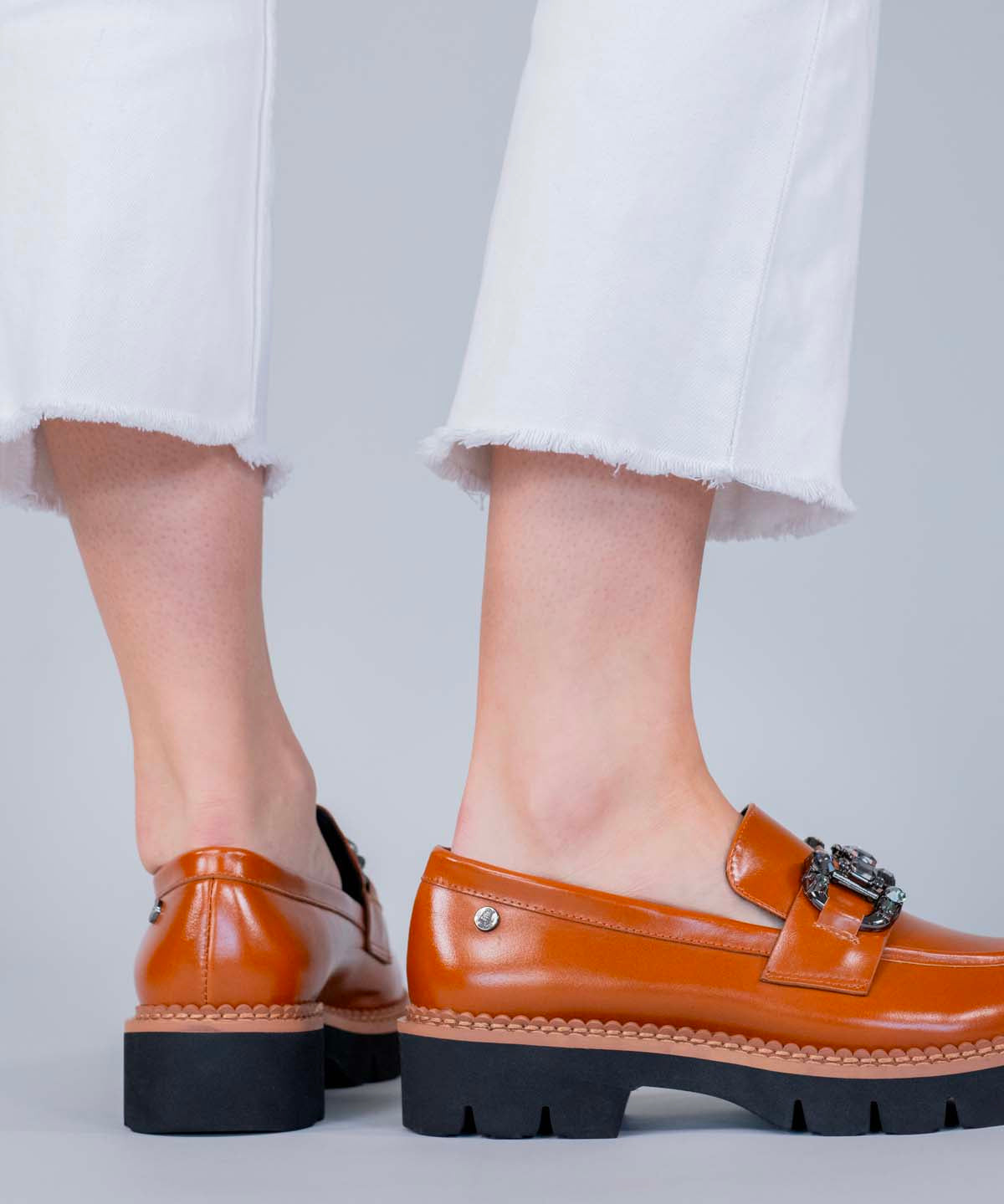 Mocasin Cuero Mujer Salone Café Hush Puppies