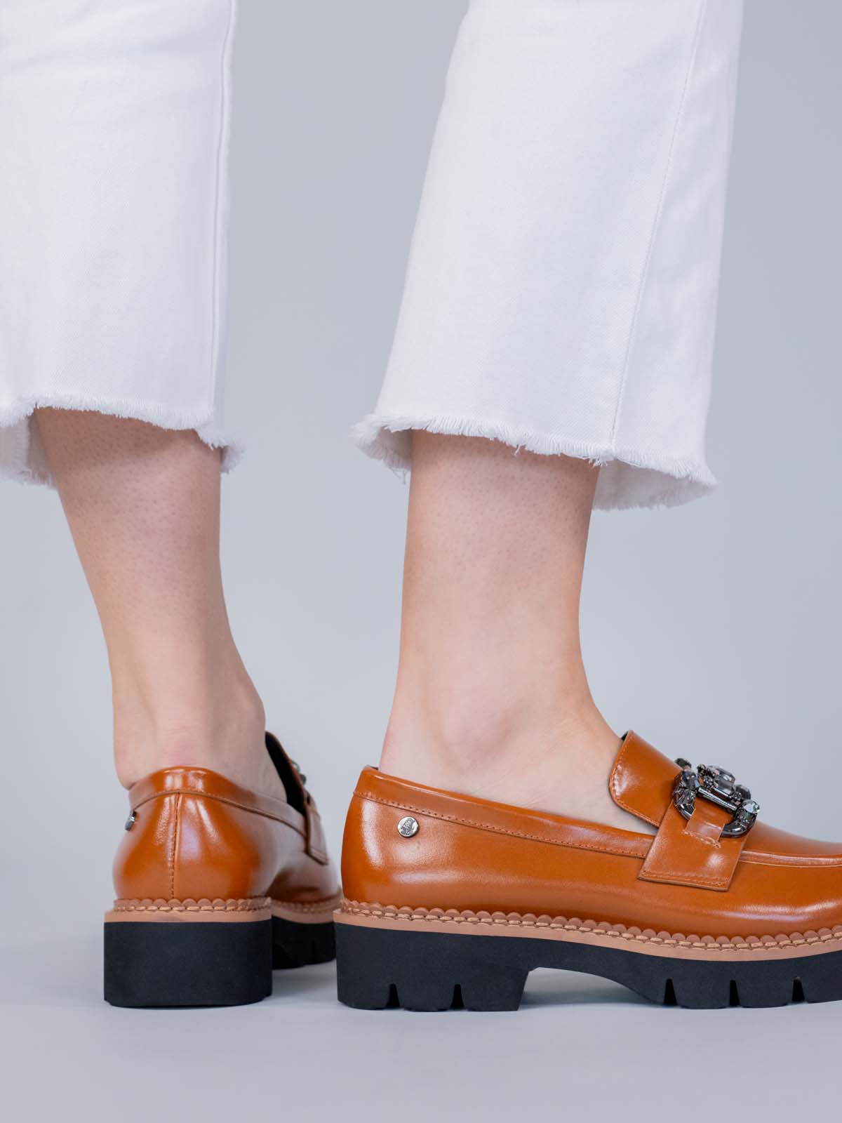 Mocasin Cuero Mujer Salone Café Hush Puppies