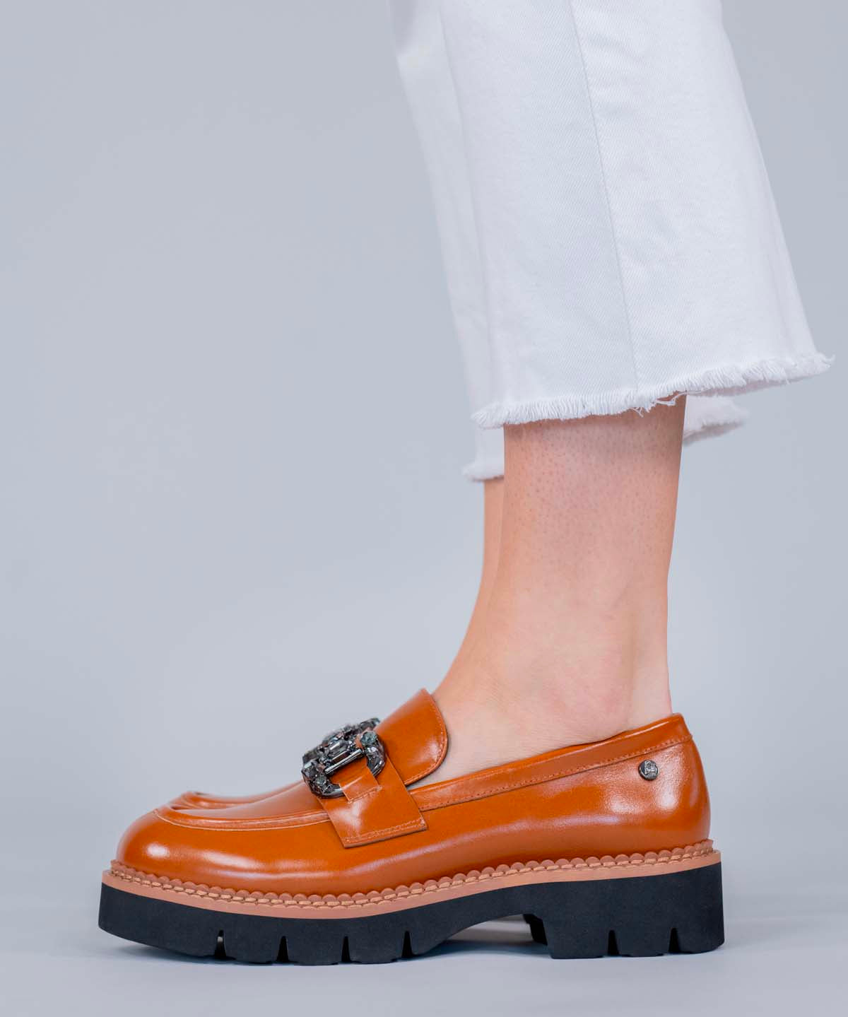 Mocasin Cuero Mujer Salone Café Hush Puppies