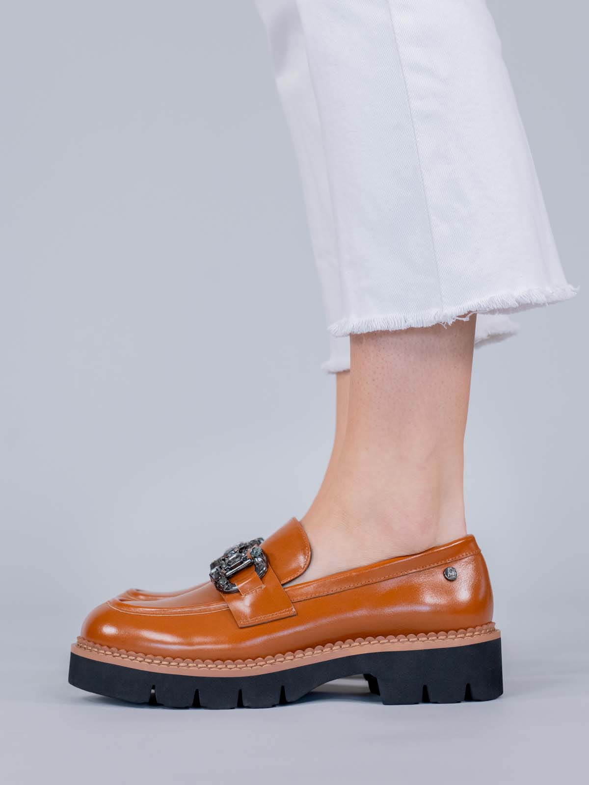 Mocasin Cuero Mujer Salone Café Hush Puppies