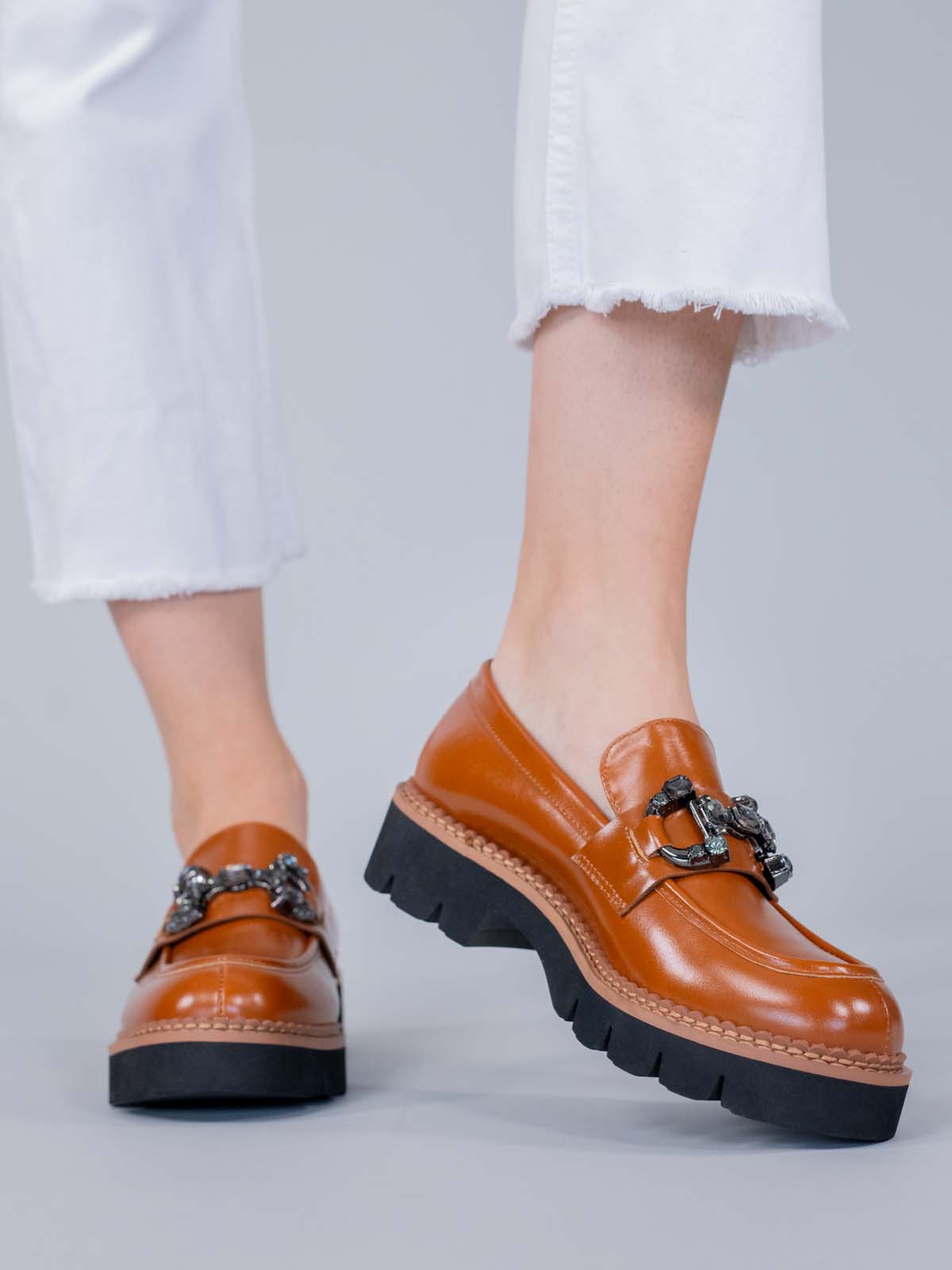 Mocasin Cuero Mujer Salone Café Hush Puppies