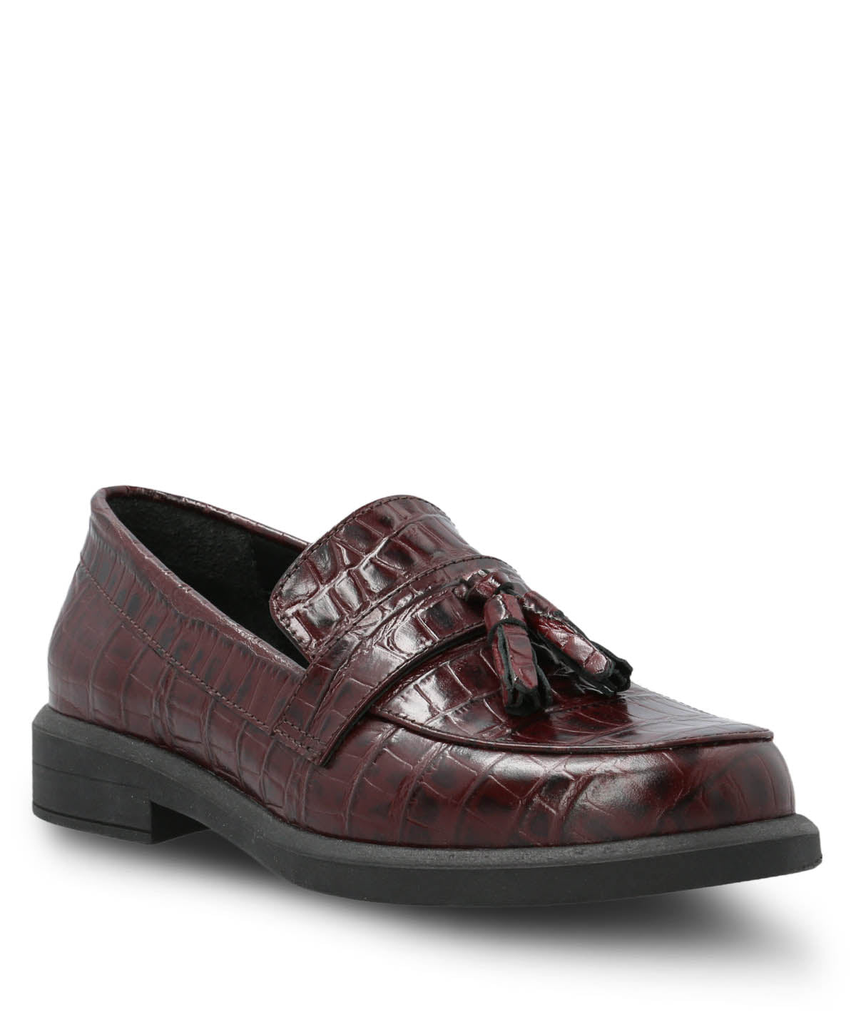 Mocasin Cuero Mujer Finn Burdeo Hush Puppies
